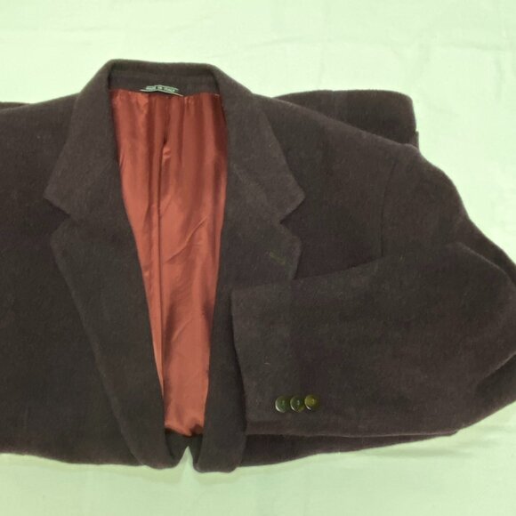 Pronto Uomo Italy Wool Blend Luxury Italian Tailored Suit Jacket Eggplant 42R - Picture 10 of 13